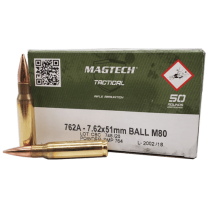 7.62x51 NATO - Magtech Tactical 147 Grain FMJ M80 Ball 