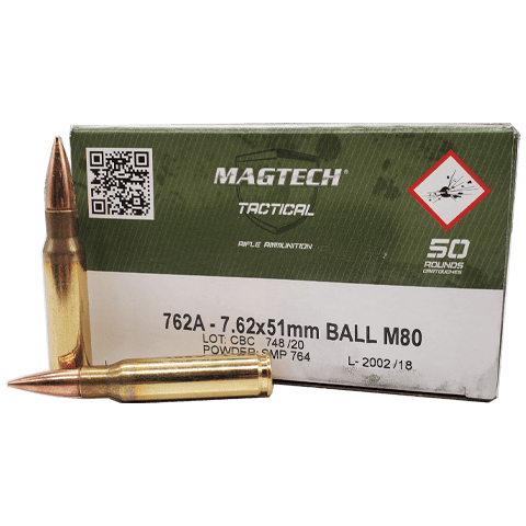 7.62x51 NATO - Magtech Tactical 147 Grain FMJ M80 Ball 