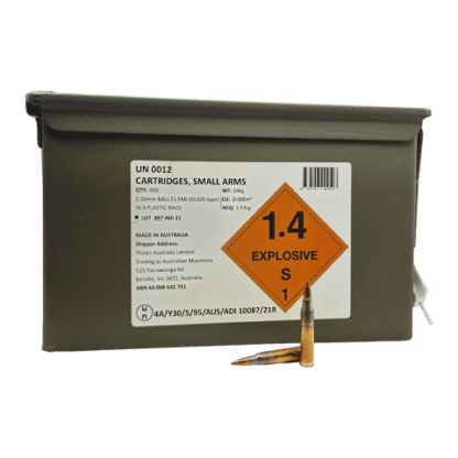 5.56 NATO – ADI 62 Grain SS109 FMJ 900 Rd. Can
