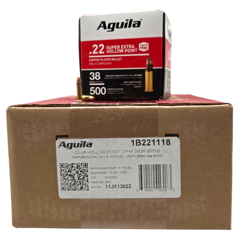 22 Long Rifle - Aguila Super Extra 38 Grain CPHP - 2000 Rounds