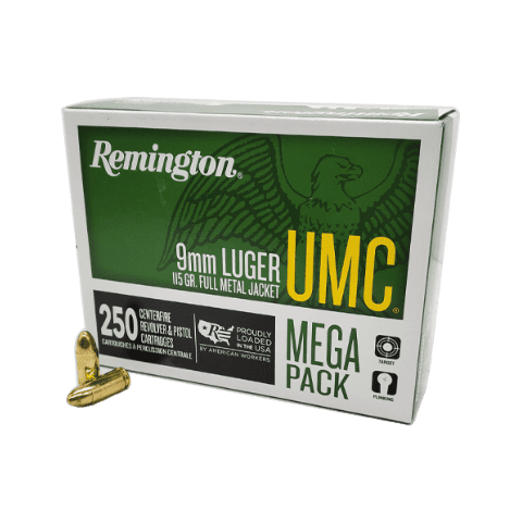 9mm - Remington UMC 115 Grain FMJ Mega Pack - 250 Rounds