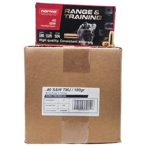 40 S&W - Norma Range & Training 180 Grain TMJ - 1000 Rounds