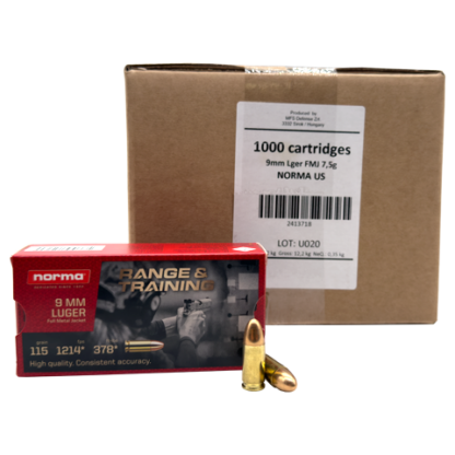 9mm - Norma Range & Training 115 Grain FMJ - 1000 Rounds