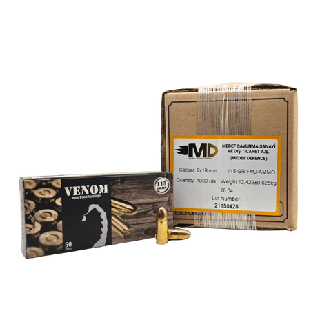 9mm - Venom 115 Grain Full Metal Jacket - 1000 Rounds