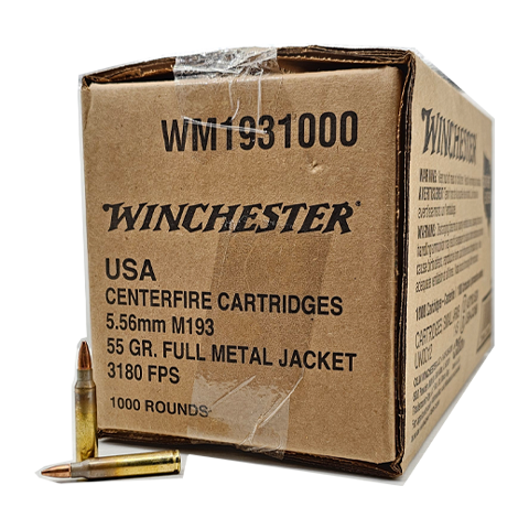 5.56 Nato - Winchester USA 55 Grain FMJ Case 