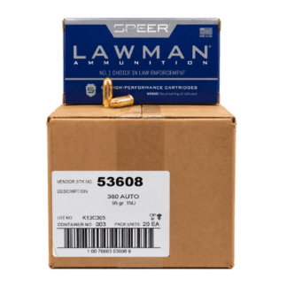 380 Auto - Speer Lawman 95 Grain TMJ Case