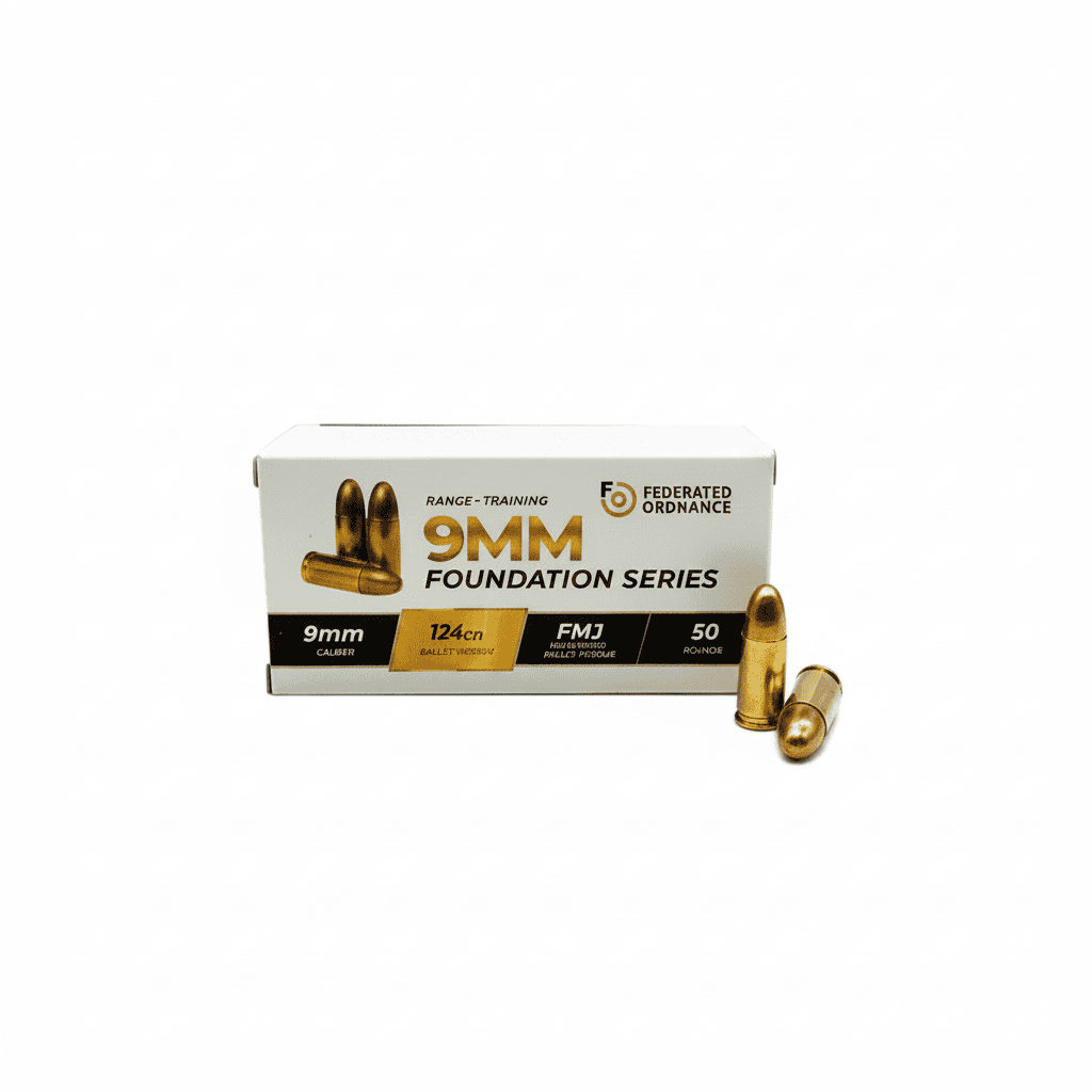 9mm - Federated Ordnance 124 Grain Full Metal Jacket - 50 Rounds