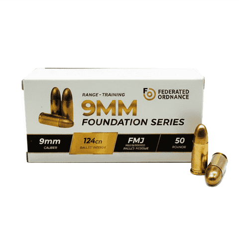 9mm - Federated Ordnance 124 Grain Full Metal Jacket - 50 Rounds