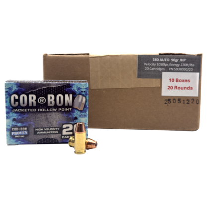 380 Auto - CorBon 90 Grain Jacketed Hollow Point - 200 Rounds