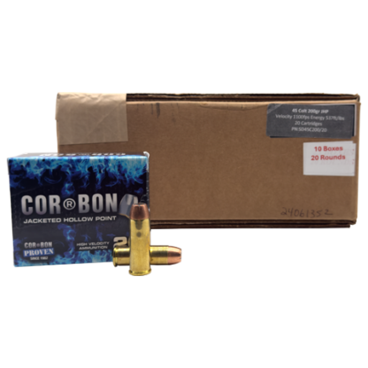 45 Colt - CorBon 200 Grain Jacketed Hollow Point - 200 Rounds