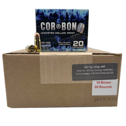 357 SIG - CorBon 125 Grain Jacketed Hollow Point - 200 Rounds