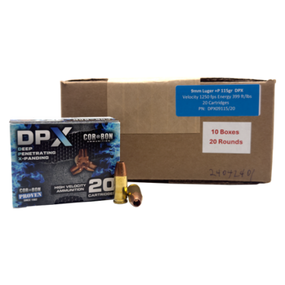 9mm - CorBon 115 Grain +P DPX Hollow Point - 200 Rounds