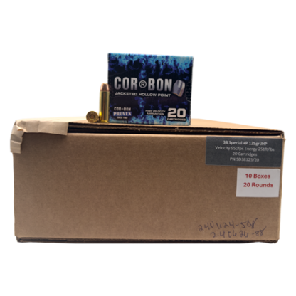 38 Special - CorBon 125 Grain +P Jacketed Hollow Point - 200 Rounds
