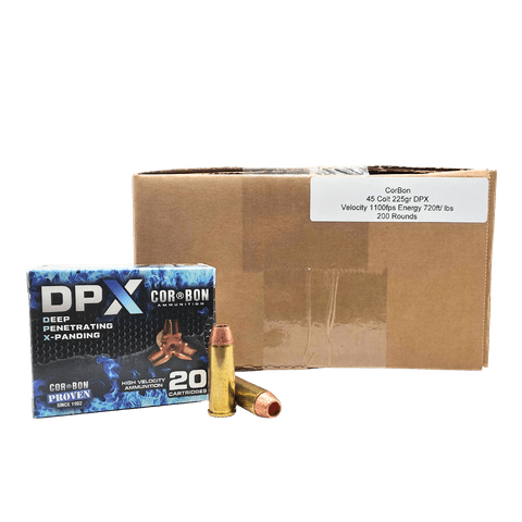 45 Colt - CorBon 225 Grain DPX Hollow Point - 200 Rounds