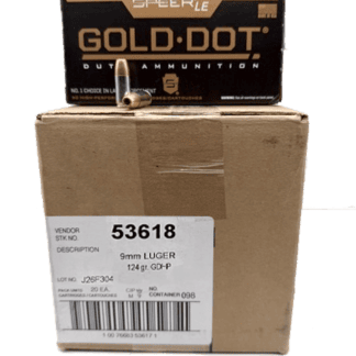 9mm - Speer Gold Dot 124 Grain JHP 53618 - 1000 Rounds