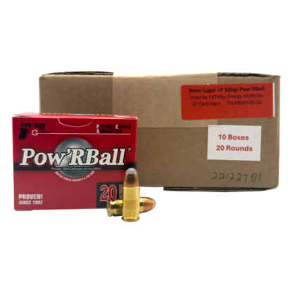 9mm - CorBon 80 Grain +P Pow'RBall - 200 Rounds