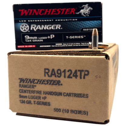 9mm - Winchester Ranger T Series 124 Grain +P JHP RA9124TP - 500 Rounds