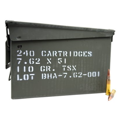 7.62x51 NATO - Black Hills 110 Grain TSX - 240 Rounds