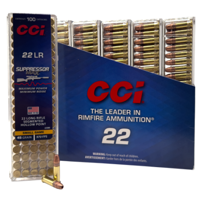 22 Long Rifle - CCI Suppressor Max 45 Gr. Segmented Hollow Point - 500 Rounds