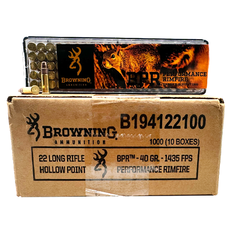 22 Long Rifle - Browning BPR Performance Rimfire 40 Grain Hollow Point - 1000 Round Case