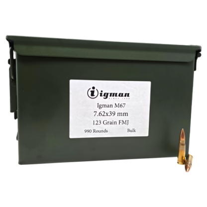 7.62x39 - Igman M67 123 Grain FMJ Brass - 990 Rounds