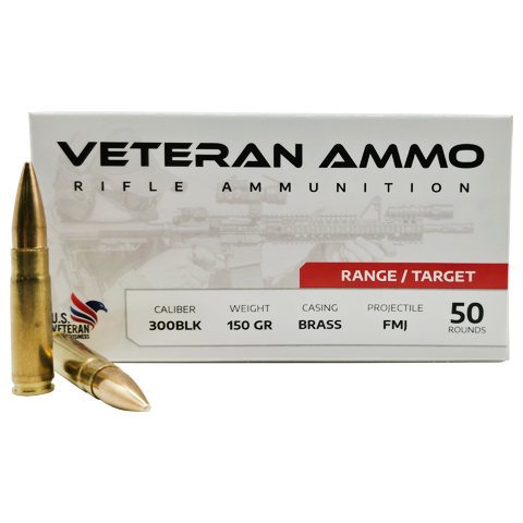 300 Blackout - Veteran Ammo 150 Grain FMJ - 50 Rounds