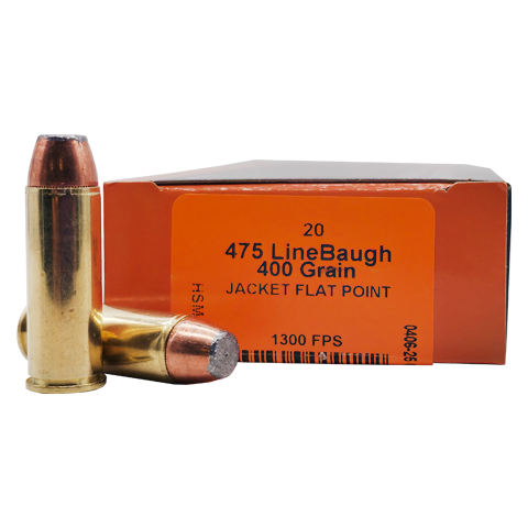 475 LineBaugh - HSM 400 Grain Jacketed Flat Point - 20 Rounds