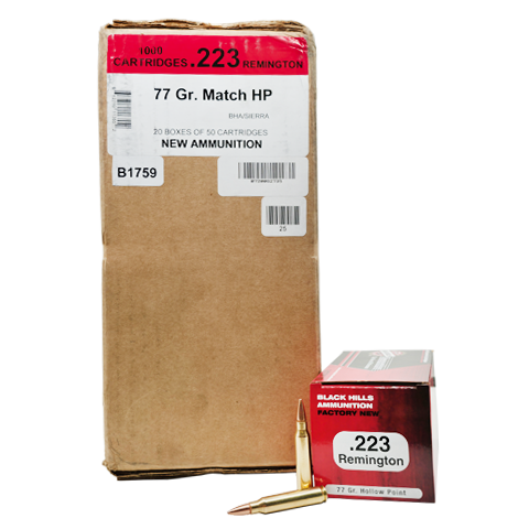 223 Rem - Black Hills 77 Grain Hollow Point - 1000 Rounds