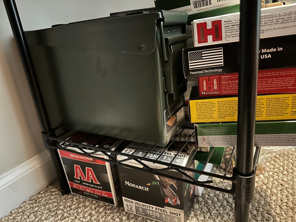 ammo on a shelf