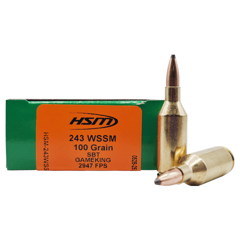 243 WSSM - HSM 100 Grain Spitzer Boat Tail GameKing - 20 Rounds