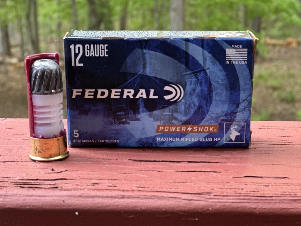 rifled slug on a platform