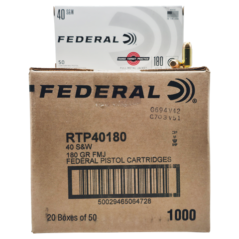 40 S&W - Federal RTP 180 Grain Full Metal Jacket - 1000 Rounds