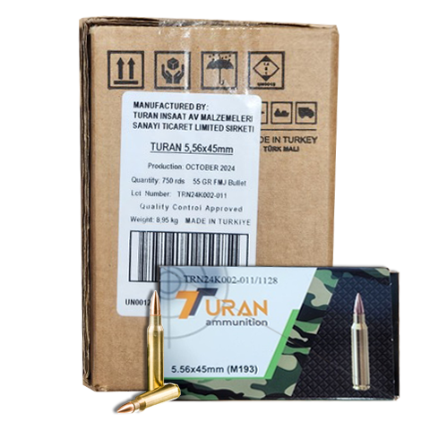 5.56 NATO - Turan 55 Grain Full Metal Jacket - 750 Rounds