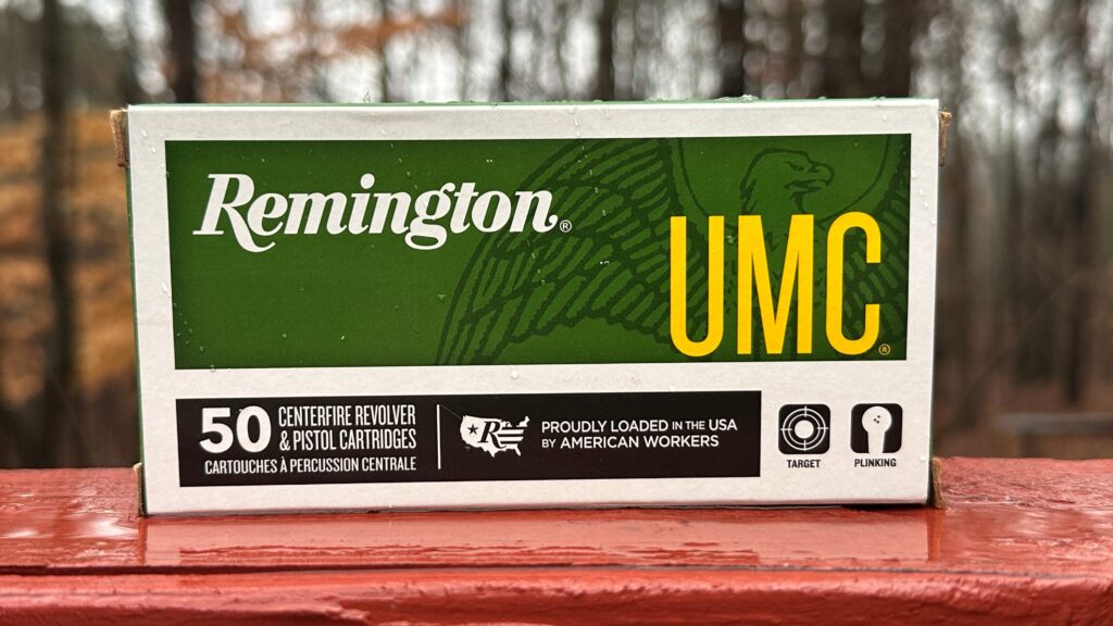 box of 9mm bullets on a rail