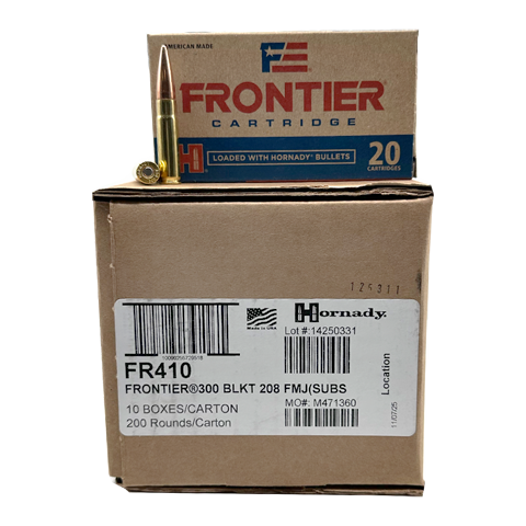 300 Blackout - Hornady Frontier Subsonic 208 Grain FMJ - 200 Rounds