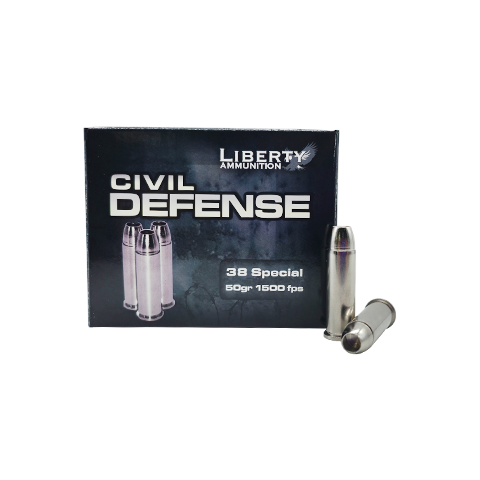 38 Special - Liberty Civil Defense 50 Grain Hollow Point - 20 Rounds