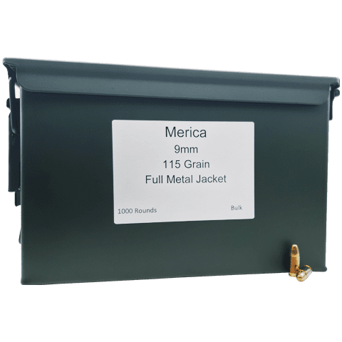 9mm - Merica Ammunition 115 Grain FMJ - 1000 Rounds