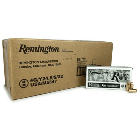 9mm - Remington Range 124 Grain Full Metal Jacket - 1000 Rounds