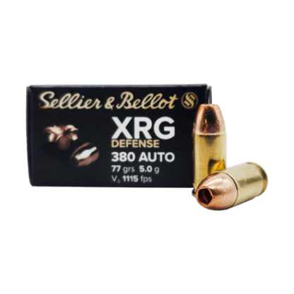 380 Auto – Sellier &amp; Bellot XRG Lead Free 77 Grain Hollow point – 25 Rounds