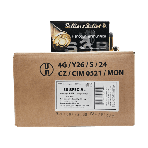 38 Special - Sellier & Bellot 158 Grain Lead Round Nose - 1000 Rounds