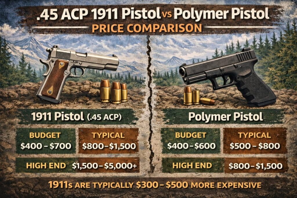 1911 versus polymer pistol price comparison