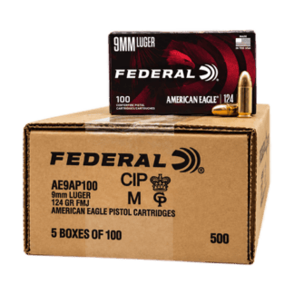 9mm - American Eagle 124 Grain FMJ - 500 Rounds