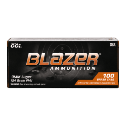 9mm – CCI Blazer 124 GR. Full Metal Jacket – 100 Rounds