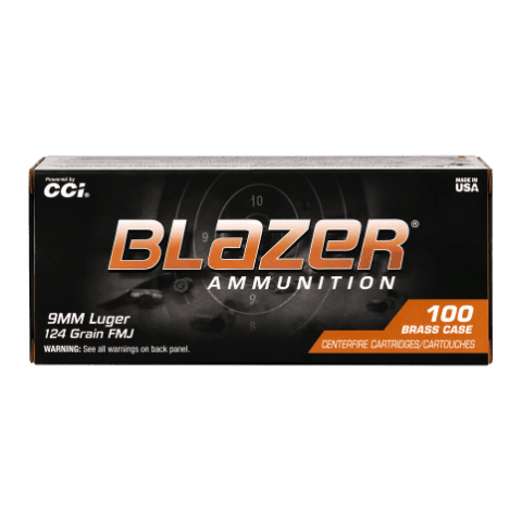 9mm - CCI Blazer 124 GR. Full Metal Jacket - 100 Rounds