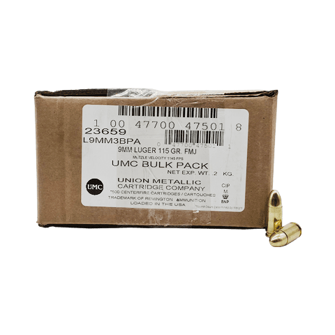 9mm - Remington UMC Bulk Pack 115 Grain FMJ - 500 Rounds