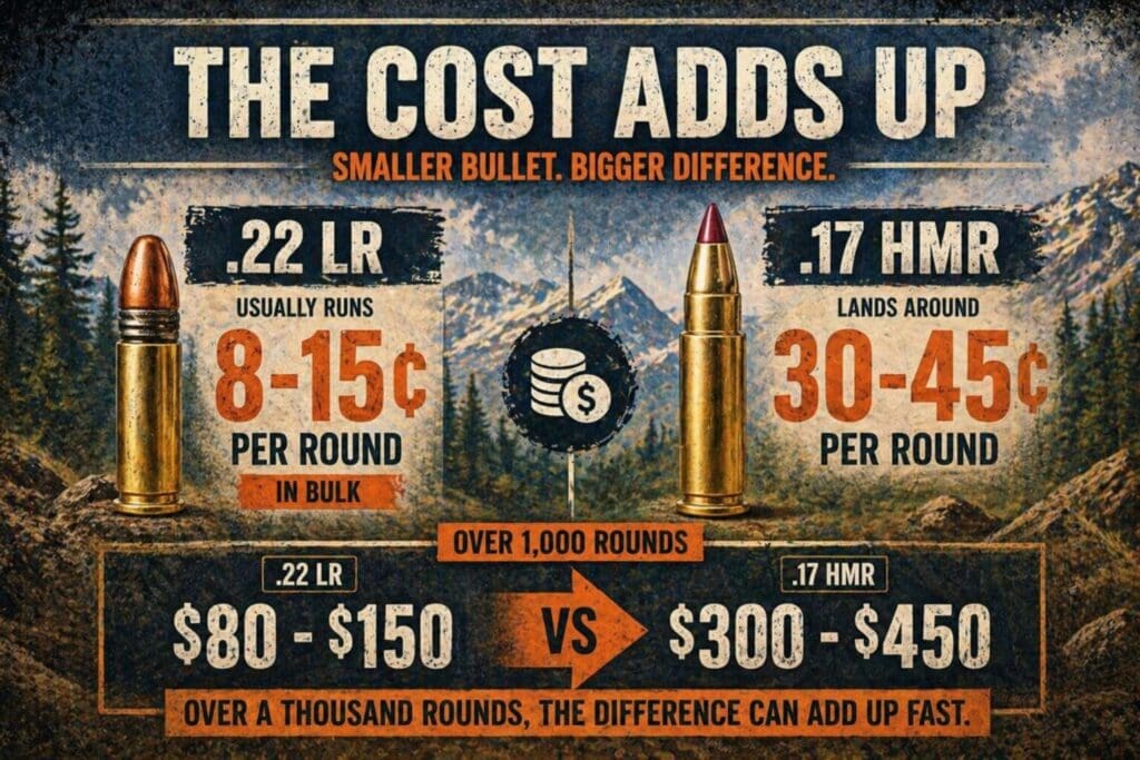 Price comparison between 22LR and 17HMR