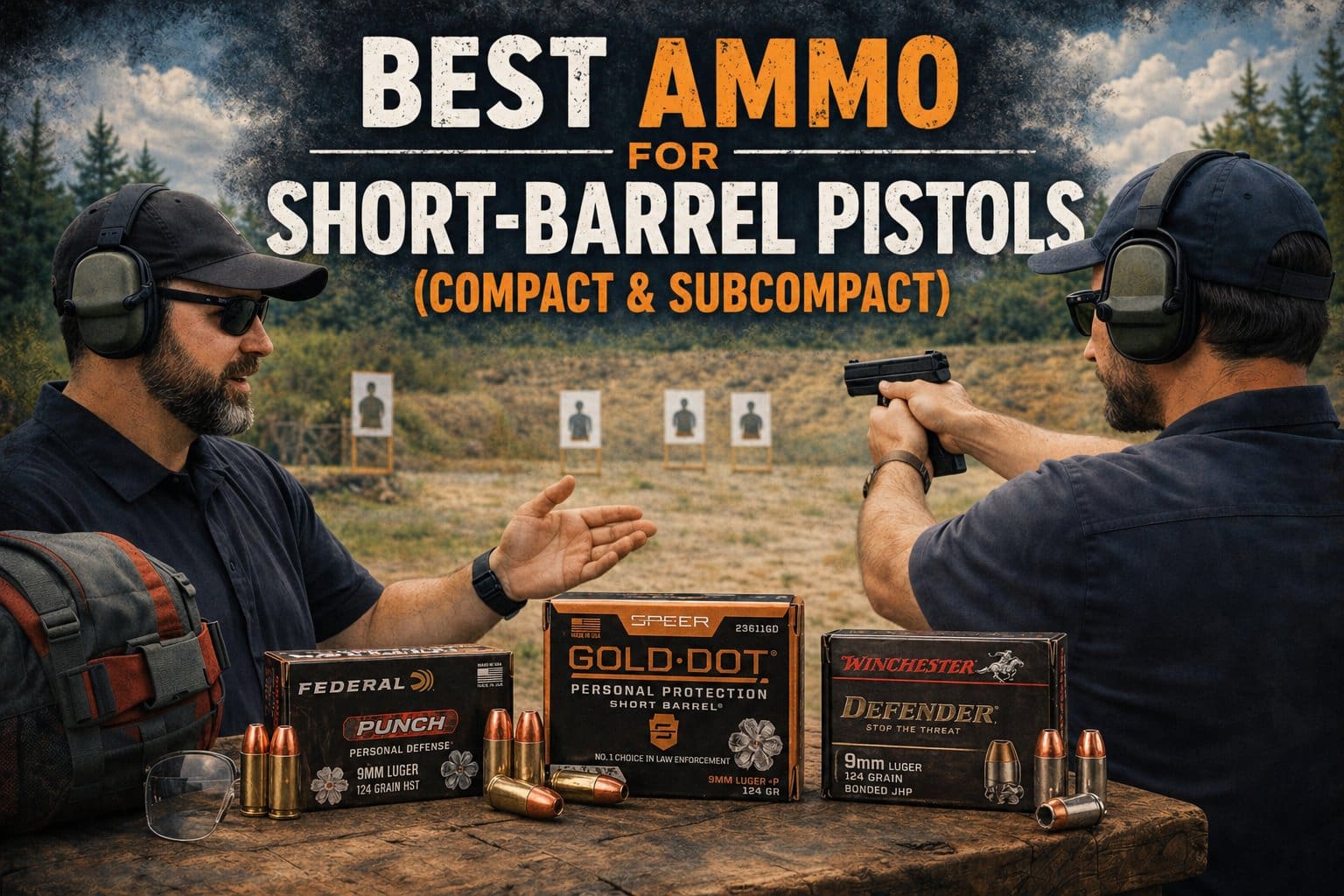 People at range shooting short-barrel firearms hero image