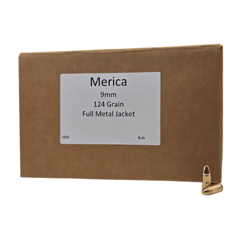 9mm - Merica Ammunition 124 Grain Full Metal Jacket - 1000 Rounds