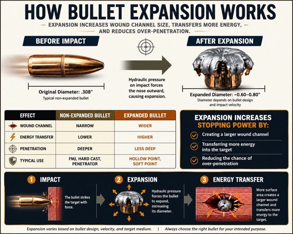 How bullet expansion works infographic