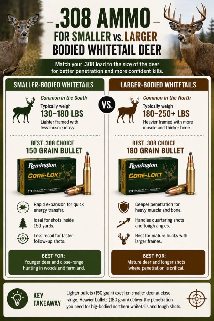 Small versus large white-tailed deer infographic